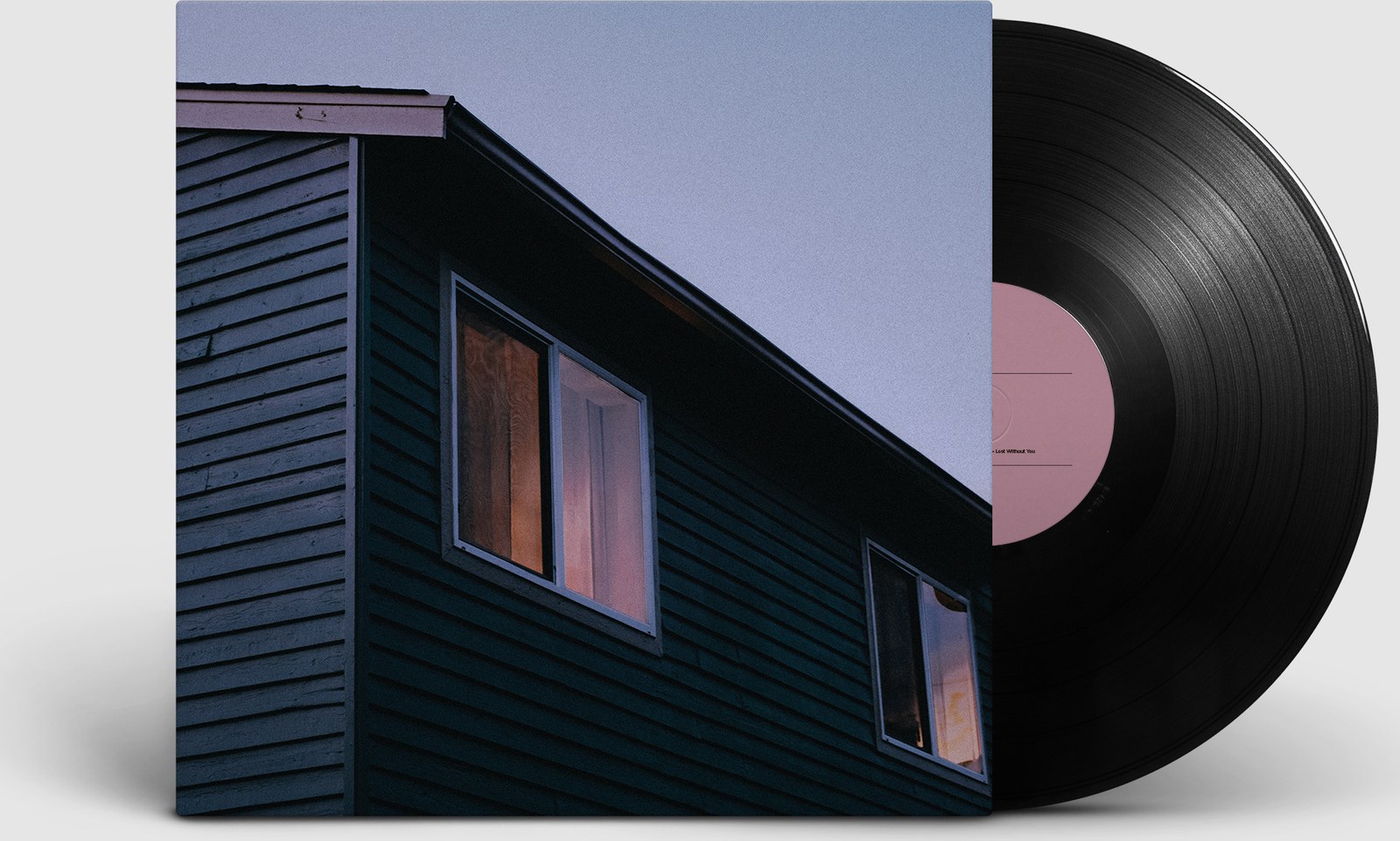 Album packaging for Benjamin Krogh's Good Medicine: a house photograph wrapped on a sleeve with the record half pulled out.